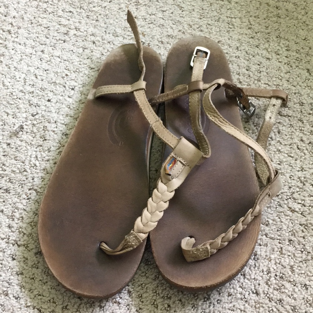 Rainbow T strap sandals